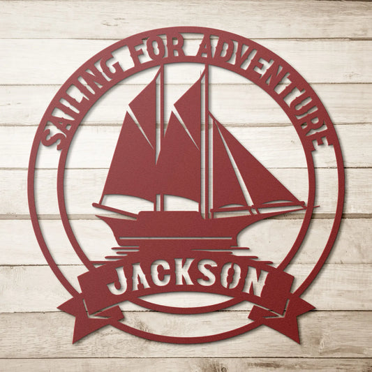 Sailboat Metal Sign | Nautical Wall Art teelaunch