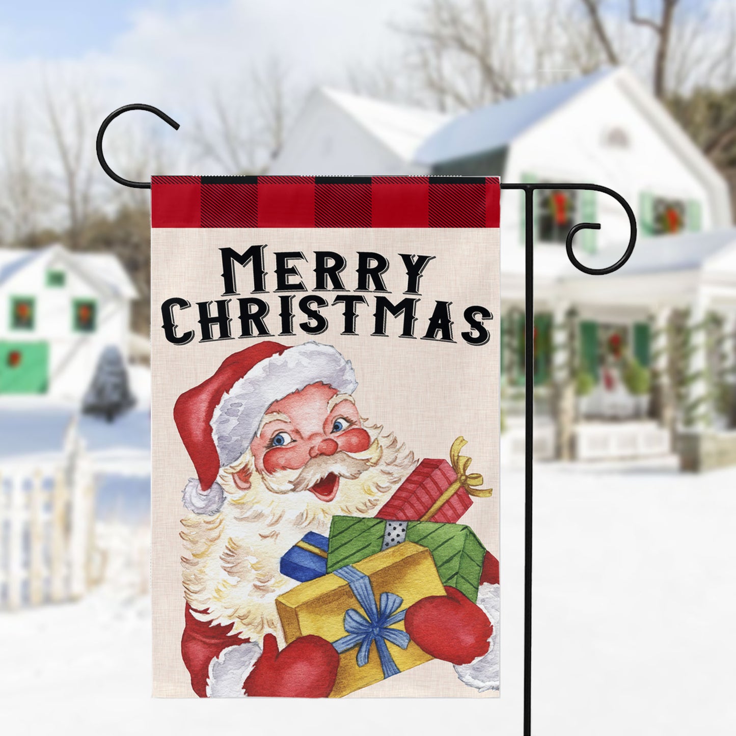 Santa's Gifts Christmas Garden Flag - Amazing Faith Designs