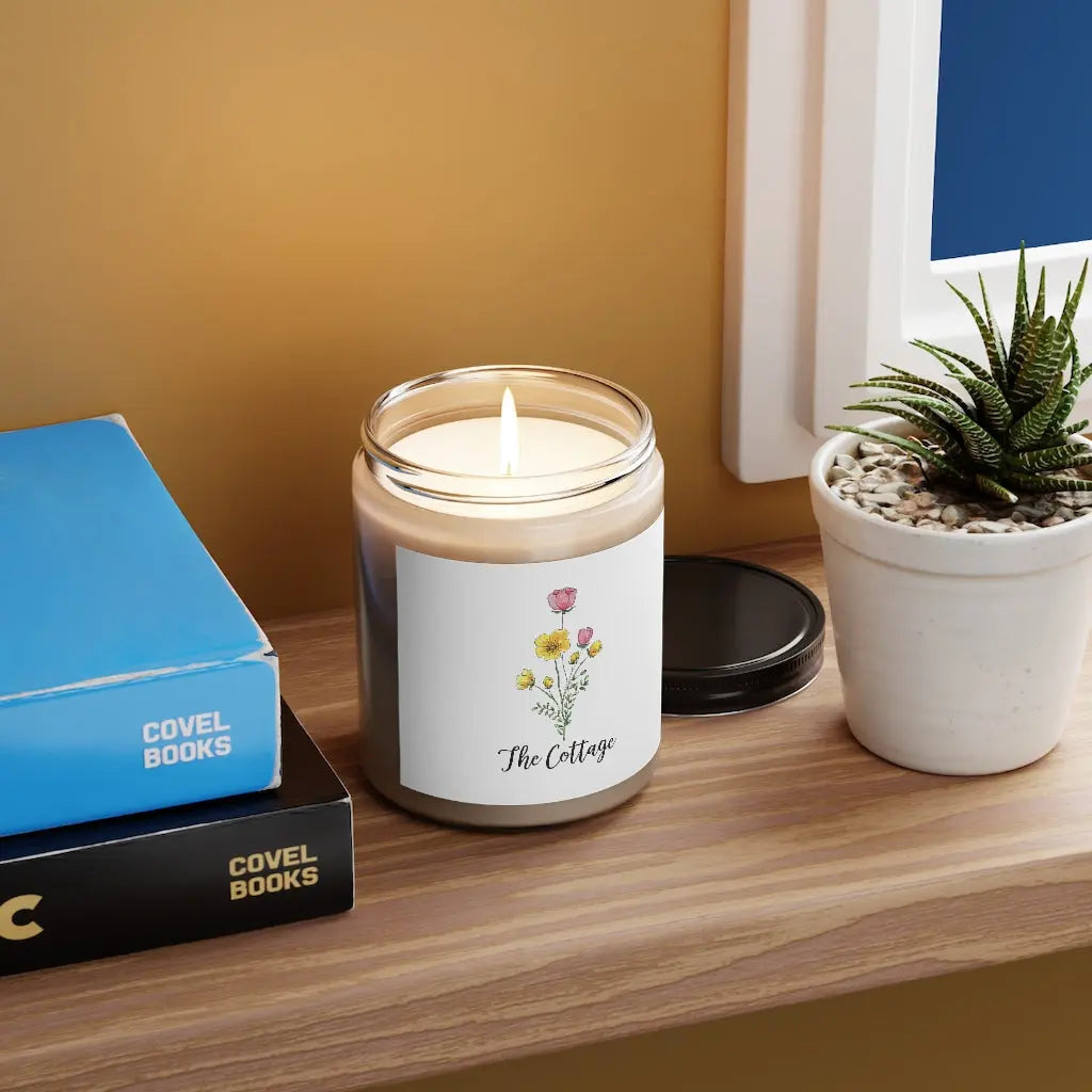 Scented Candle, 9oz - The Cottage | Wildflower Design | Personalized Printify