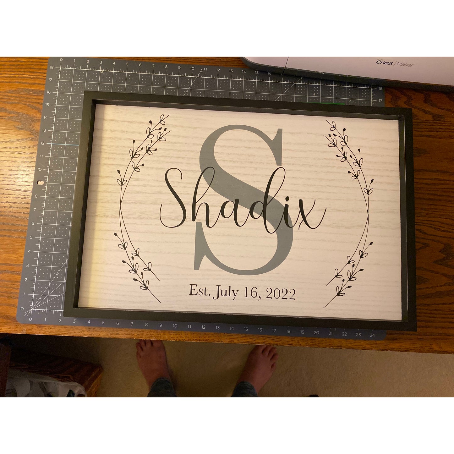 Wood Family Name Sign With Established Date (Framed) | Monogrammed Wood Sign | Personalized - Amazing Faith Designs