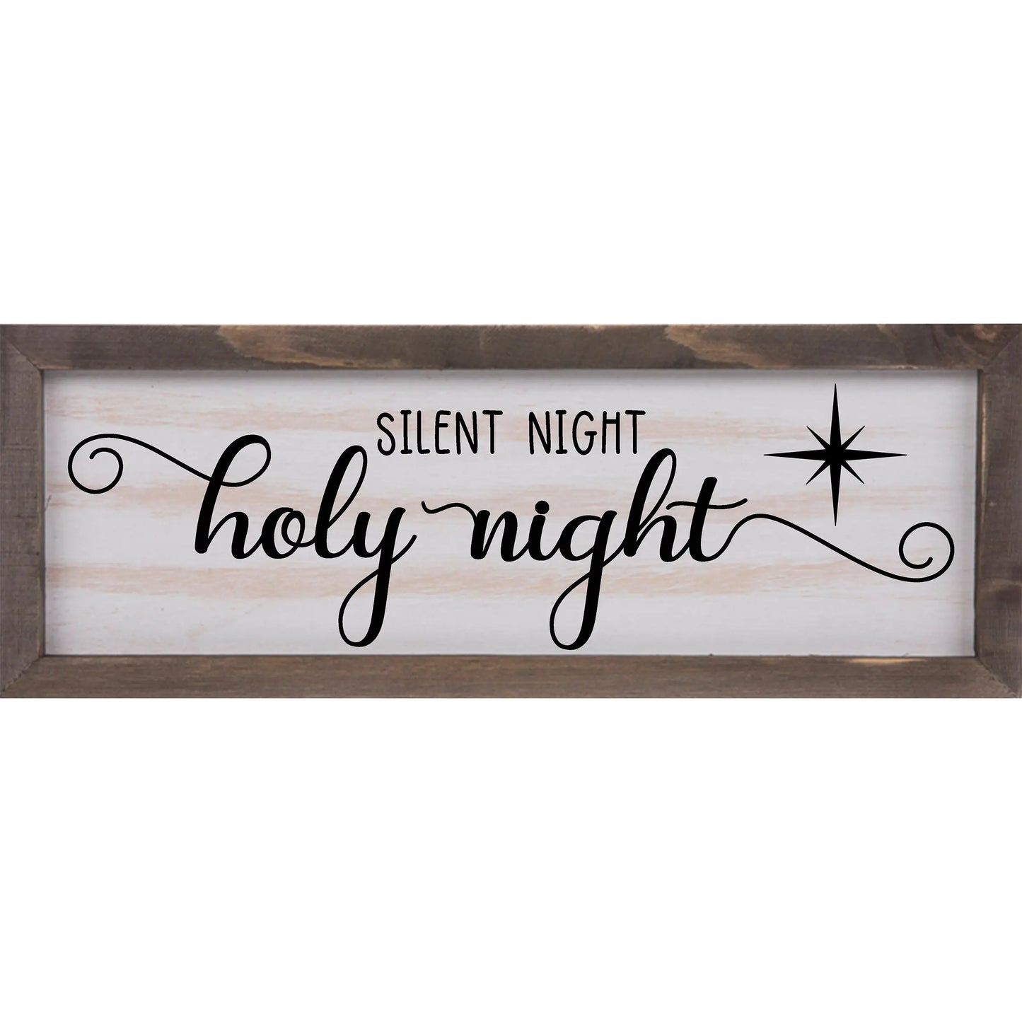 Silent Night Rustic Whitewashed Wood Frame Sign | 5.5" x 15" Farmhouse Decor | Christmas Wood Decor amazingfaithdesigns