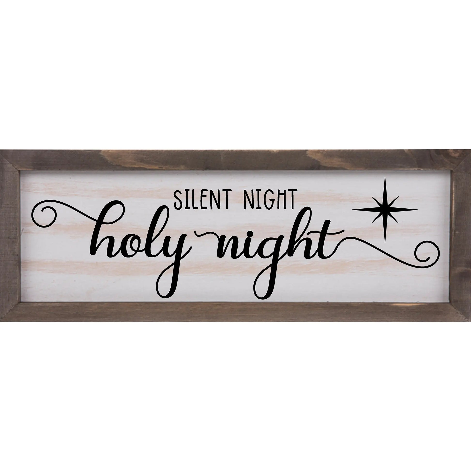 Silent Night Rustic Whitewashed Wood Frame Sign | 5.5" x 15" Farmhouse Decor | Christmas Wood Decor amazingfaithdesigns