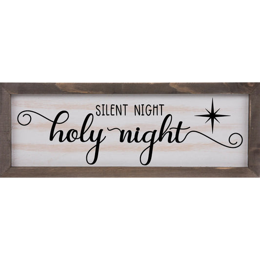 Silent Night Rustic Whitewashed Wood Frame Sign | 5.5" x 15" Farmhouse Decor | Christmas Wood Decor amazingfaithdesigns