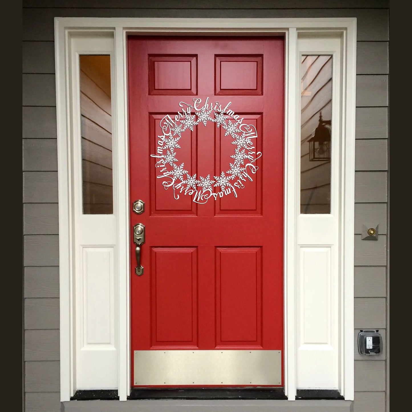 Snowflake Merry Christmas Metal Sign teelaunch