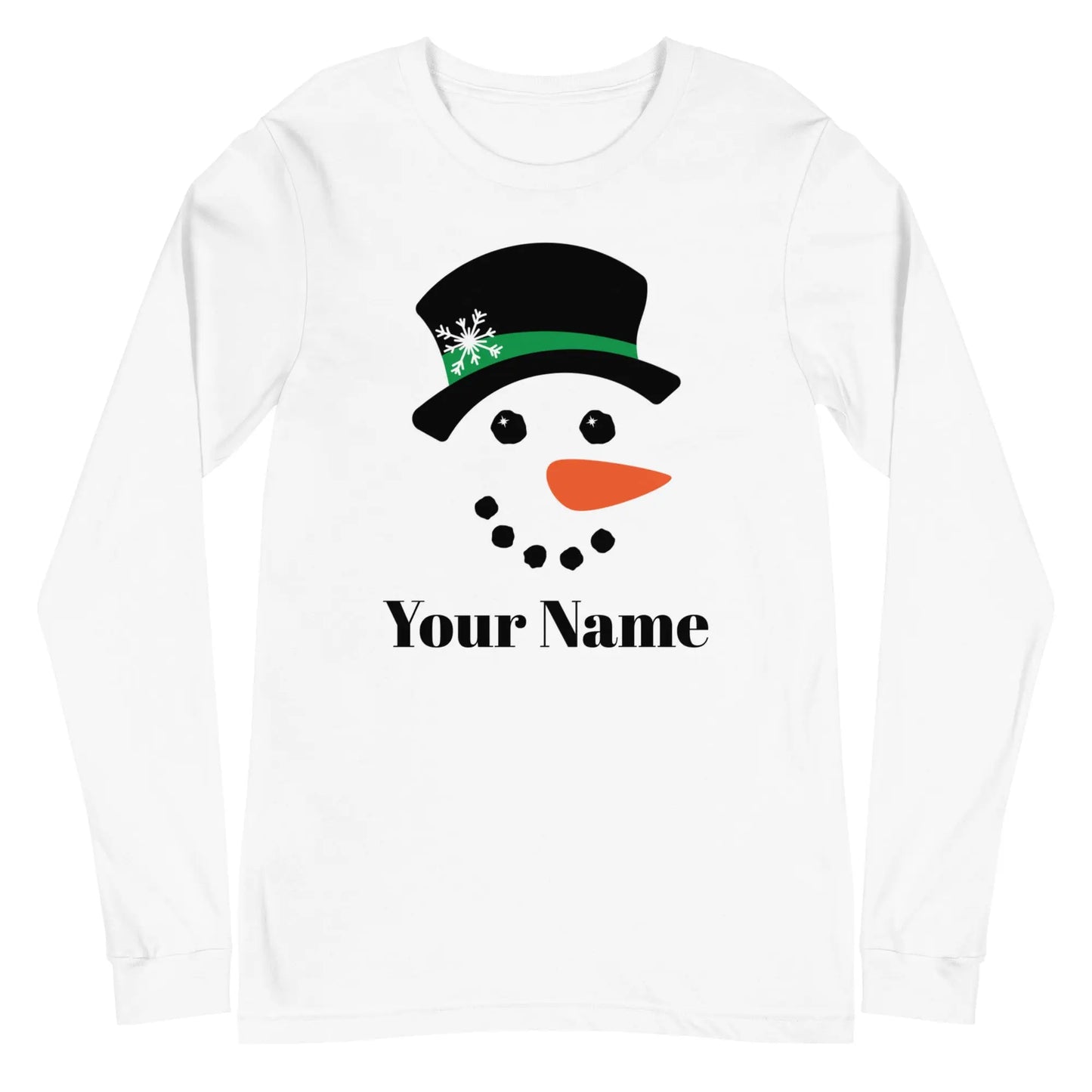Snowman Personalized Unisex Long Sleeve Tee - Men's Amazing Faith Designs
