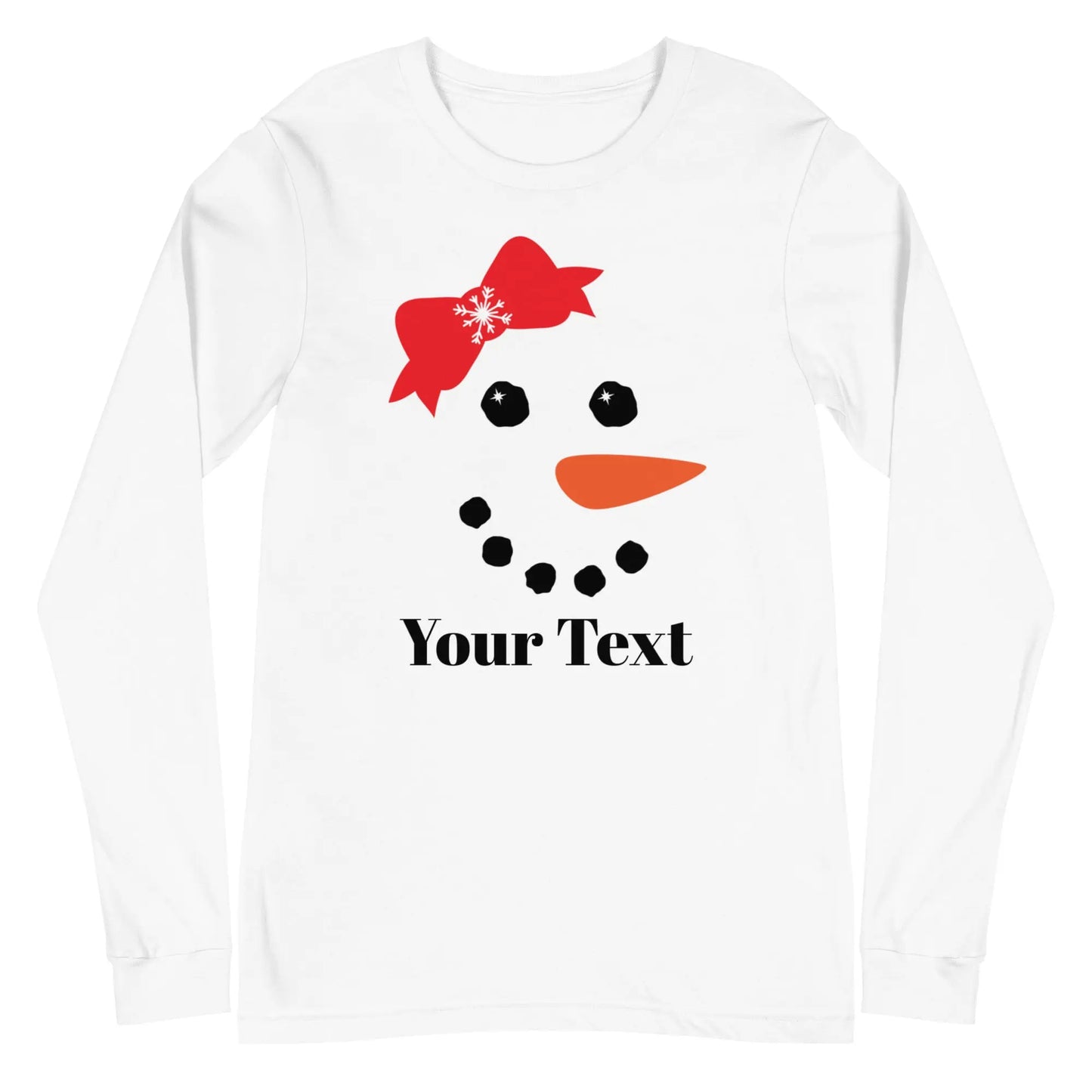 Snowman Personalized Unisex Long Sleeve Tee - Women's Amazing Faith Designs