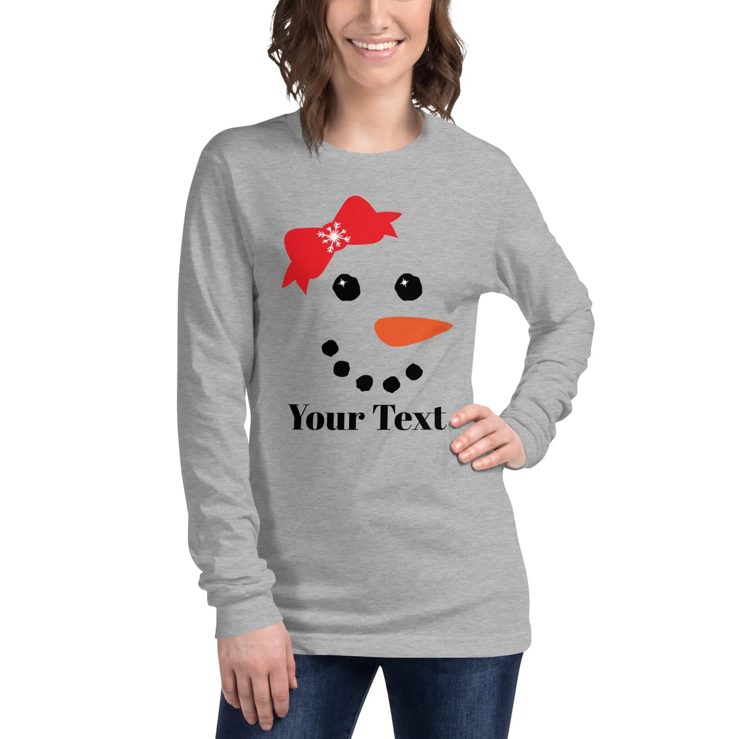 Snowman Personalized Unisex Long Sleeve Tee - Women's Amazing Faith Designs