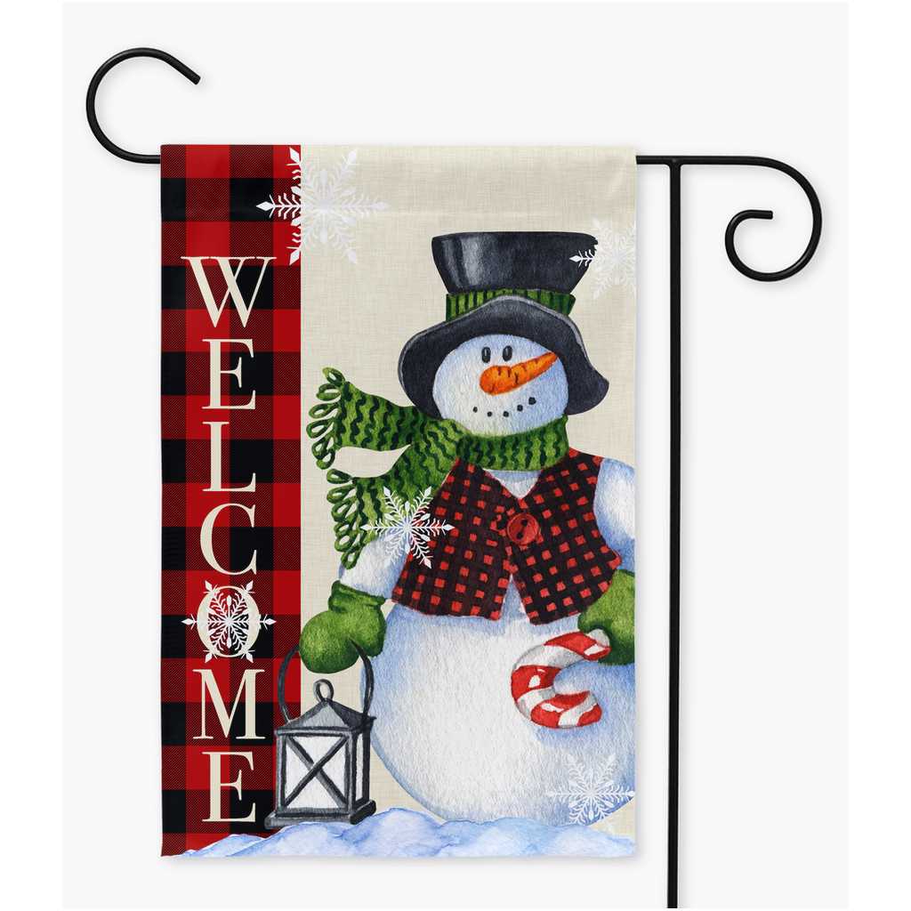 Snowman Welcome Garden Flag Amazing Faith Designs