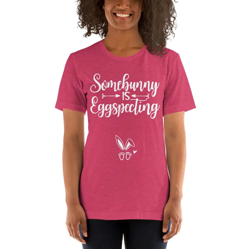 Somebunny is Eggspecting Pregnancy Announcement T-shirt, Easter Maternity Shirt Amazing Faith Designs