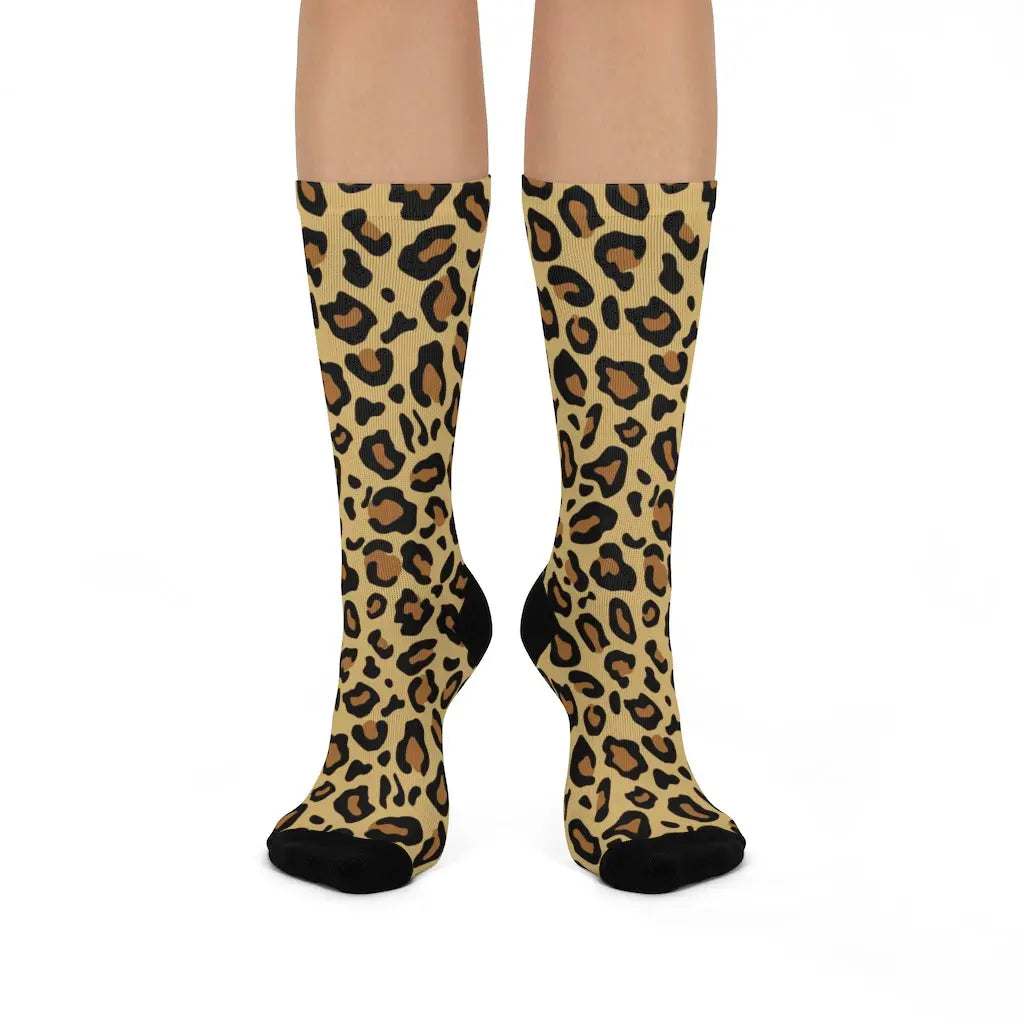 Strength and Honor are her Clothing Christian Socks | Leopard Print Socks Printify