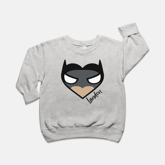 Superhero Heart Toddler Sweatshirt - Personalized Amazing Faith Designs
