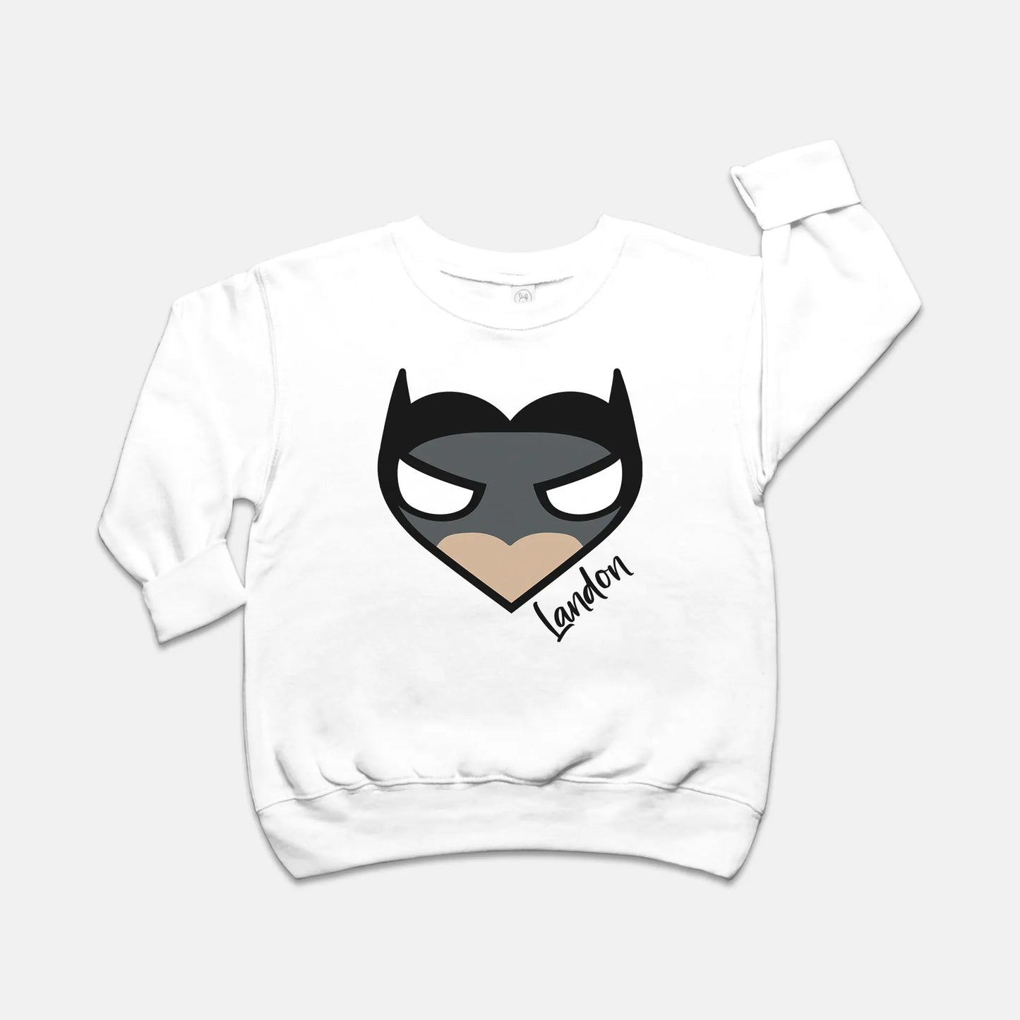 Superhero Heart Toddler Sweatshirt - Personalized Amazing Faith Designs