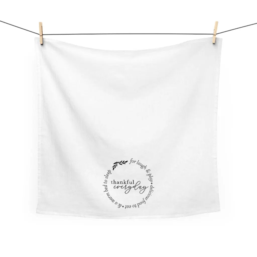 Thankful Everyday Tea Towel, Fall Kitchen Towel, Farmhouse, November, Thanksgiving Dish Towel, Cute Autumn Kitchen Towel Printify