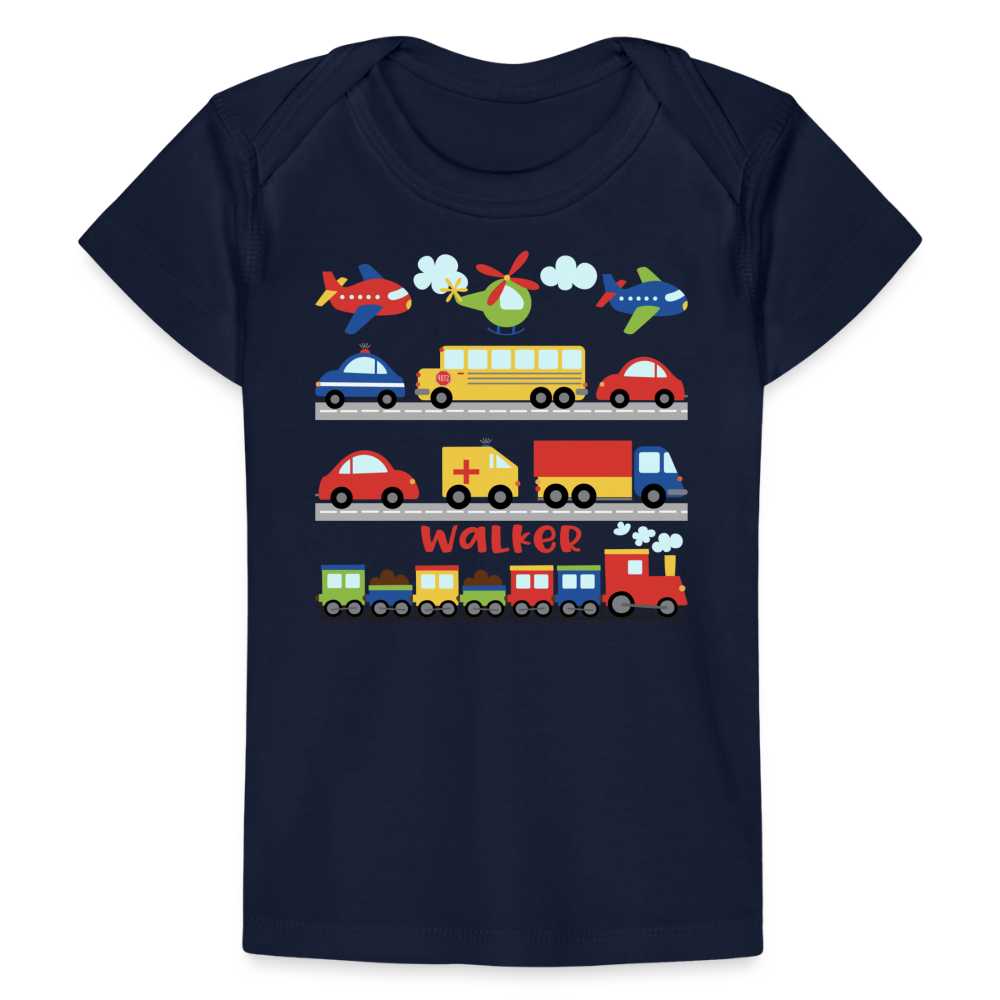 Transportation Personalized Organic Baby T-Shirt SPOD