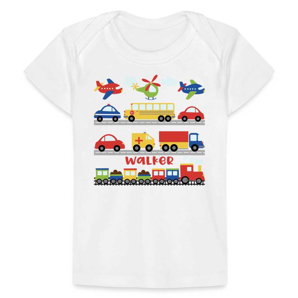 Transportation Personalized Organic Baby T-Shirt SPOD