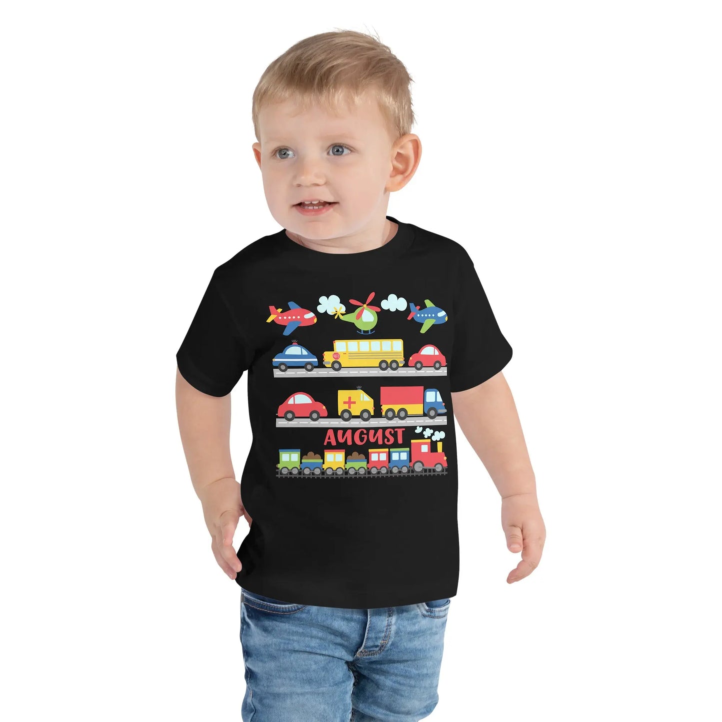 Transportation Personalized Toddler Short Sleeve Tee Amazing Faith Designs