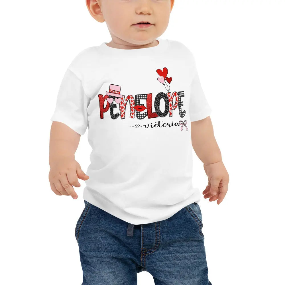Valentine Personalized Baby Girl Jersey Short Sleeve Tee Amazing Faith Designs