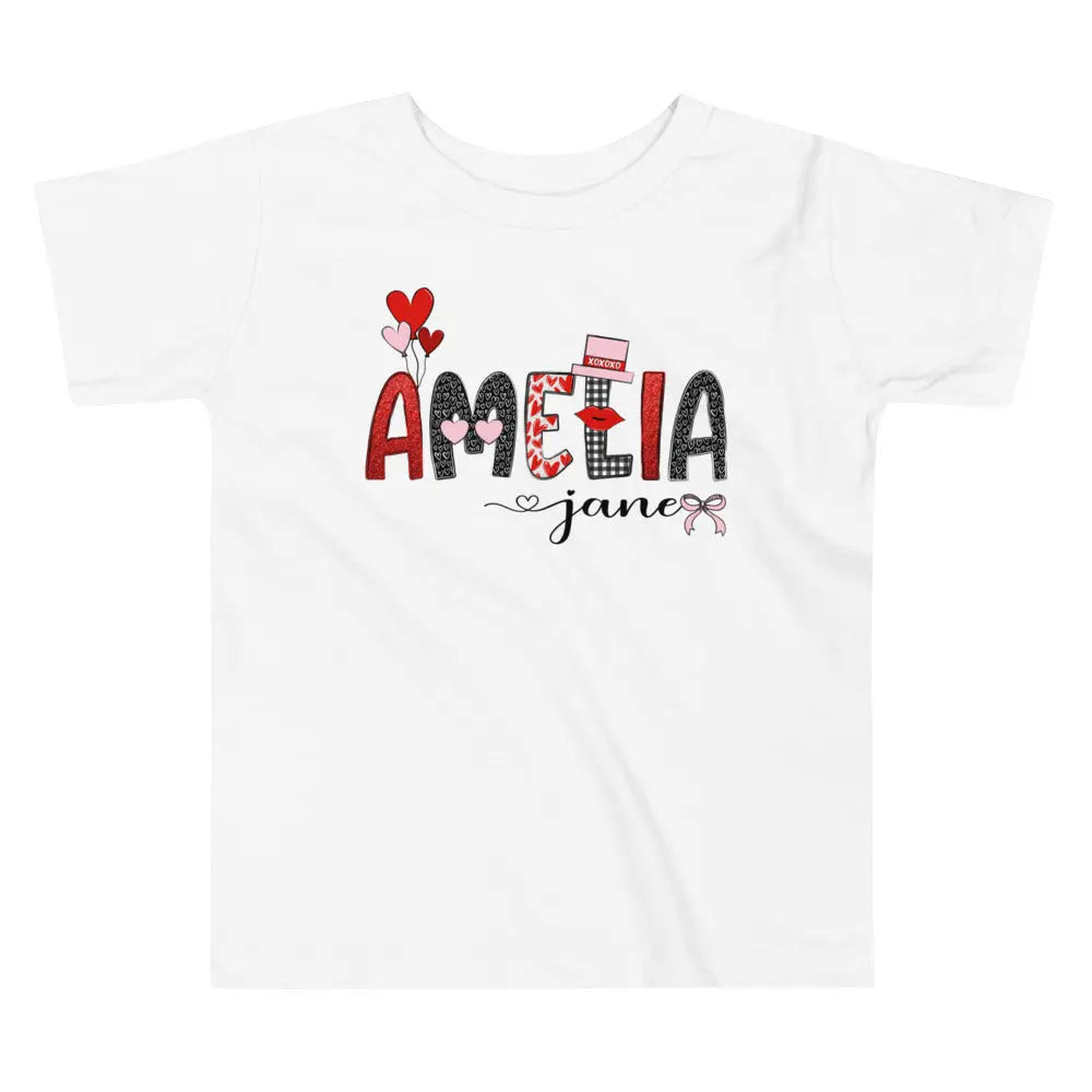 Valentine Personalized Toddler Girl Short Sleeve Tee Amazing Faith Designs