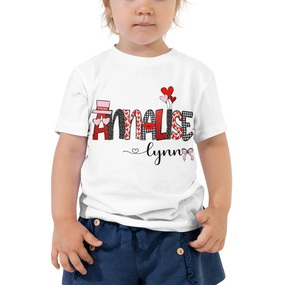 Valentine Personalized Toddler Girl Short Sleeve Tee Amazing Faith Designs