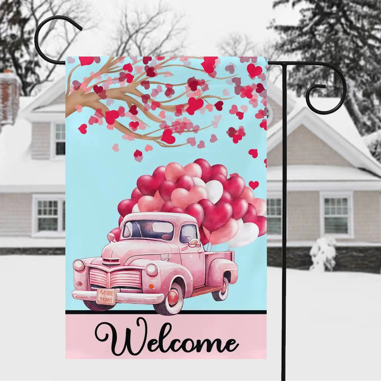 Valentine Truck Garden Flag Amazing Faith Designs