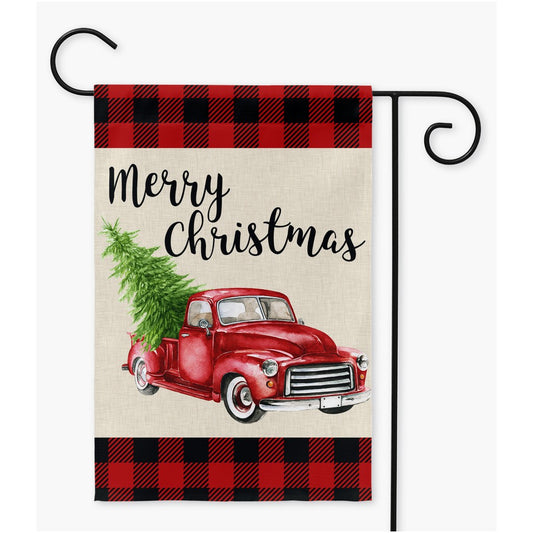 Vintage Truck Christmas Garden Flag Amazing Faith Designs