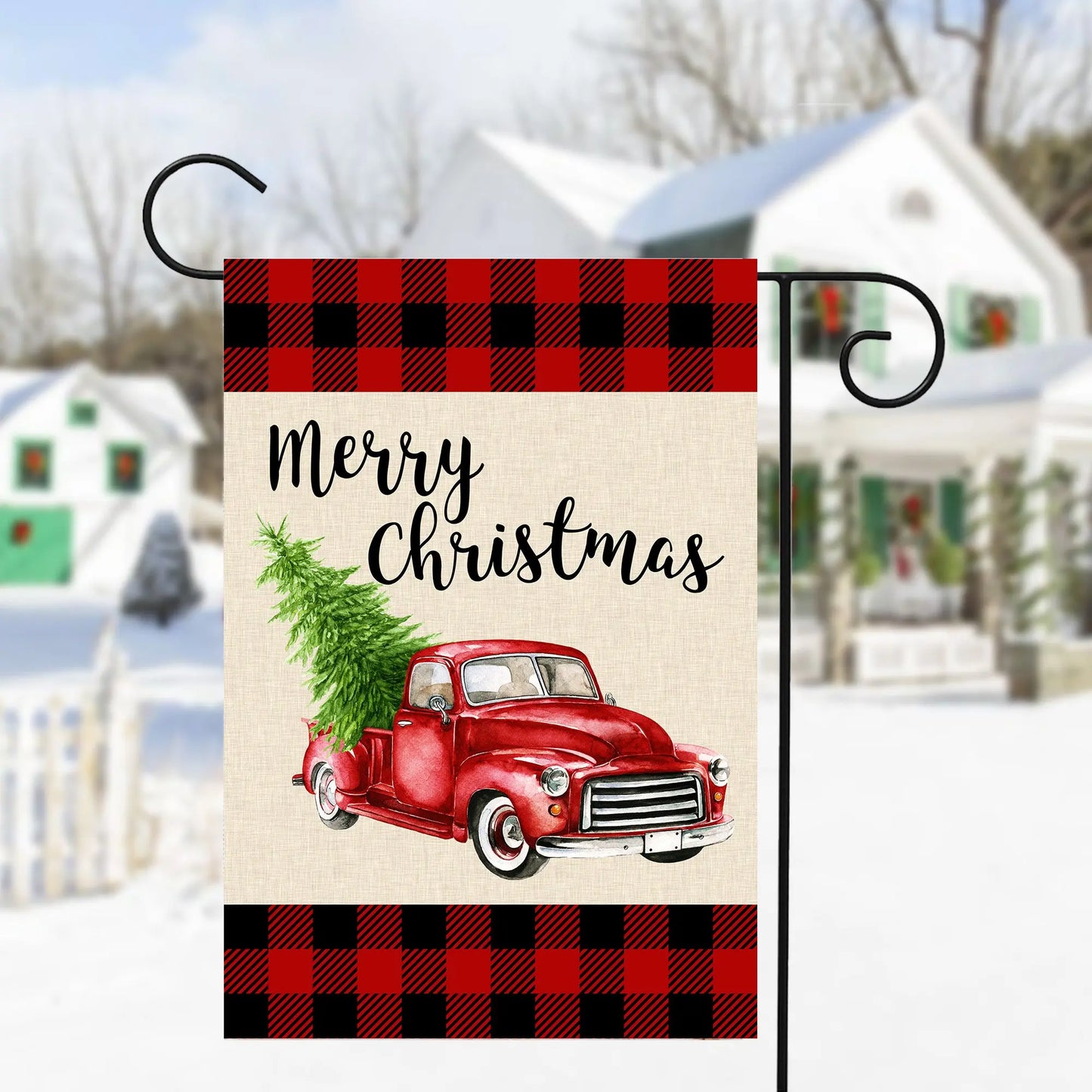 Vintage Truck Christmas Garden Flag Amazing Faith Designs