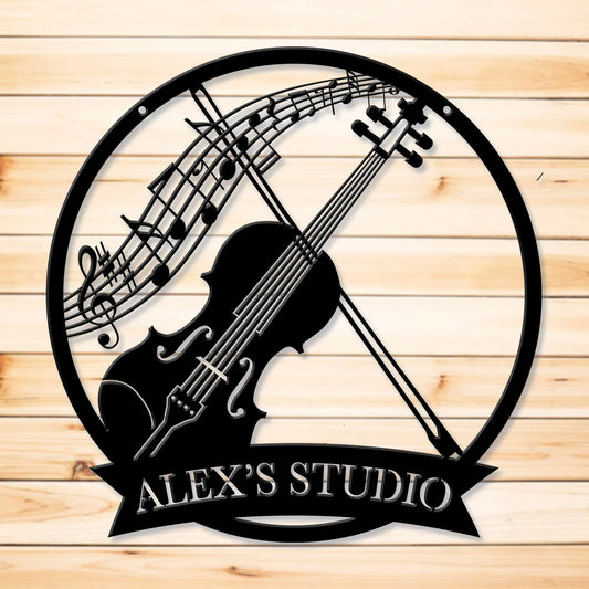 Violin Studio Metal Sign, Musician Sign teelaunch