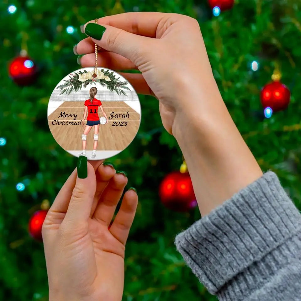 Volleyball Player Personalized Christmas Ornament Printify
