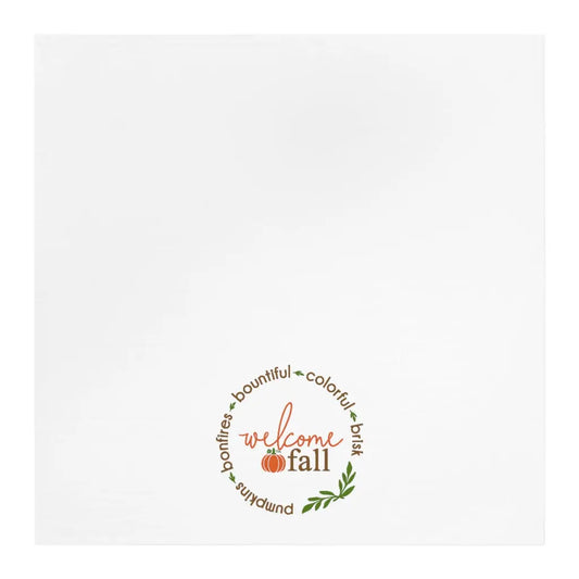 Welcome Fall Tea Towel, Fall Kitchen Towel, Farmhouse, October, Pumpkin Dish Towel, Cute Autumn Kitchen Towel Printify