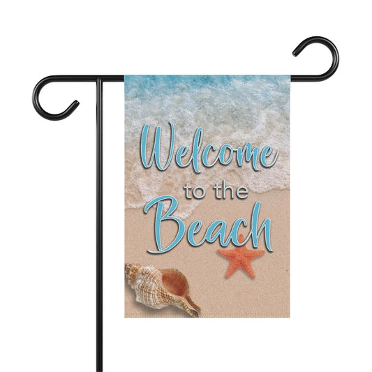 Welcome to the Beach Starfish Garden Flag Printify