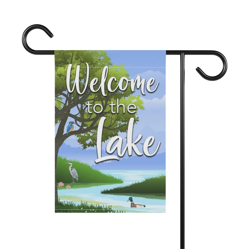 Welcome to the Lake Garden Flag Printify