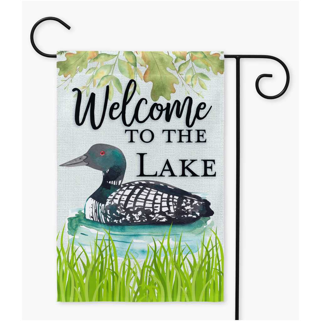 Welcome to the Lake Loon Garden Yard Flag Amazing Faith Designs