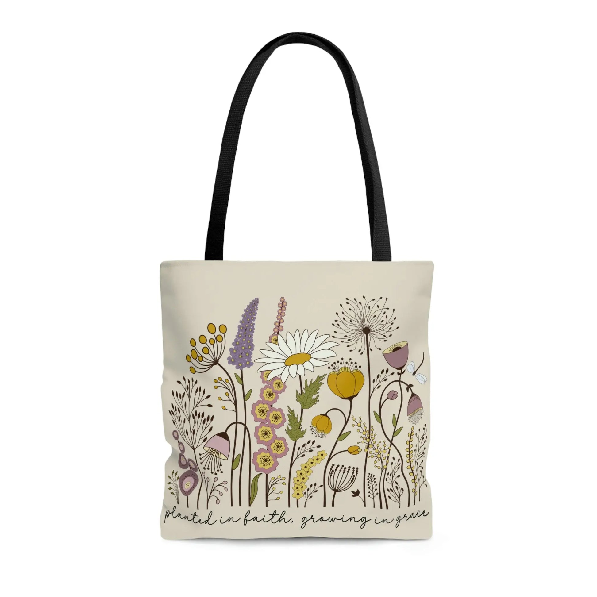 Wildflower Tote Bag, Christian Tote Bags, Bridesmaid Tote, Beach Tote, Bridesmaid Gift, Bridal Party Gifts, Wedding Welcome Bag Printify