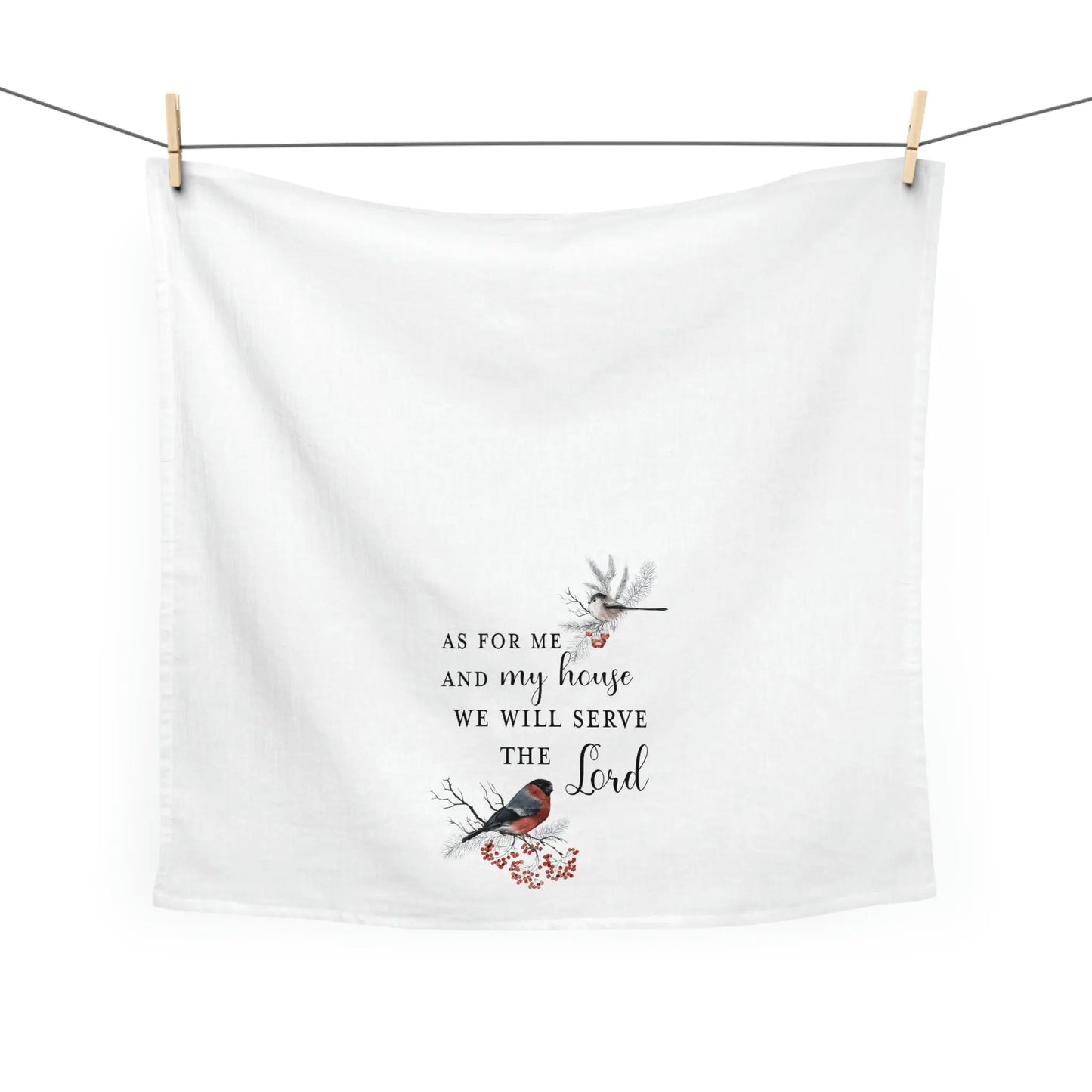 Winter Birds Scripture Tea Towel, Scripture Kitchen Towel, Farmhouse Dish Towel, Cute Kitchen Towel, Christian Gift Printify