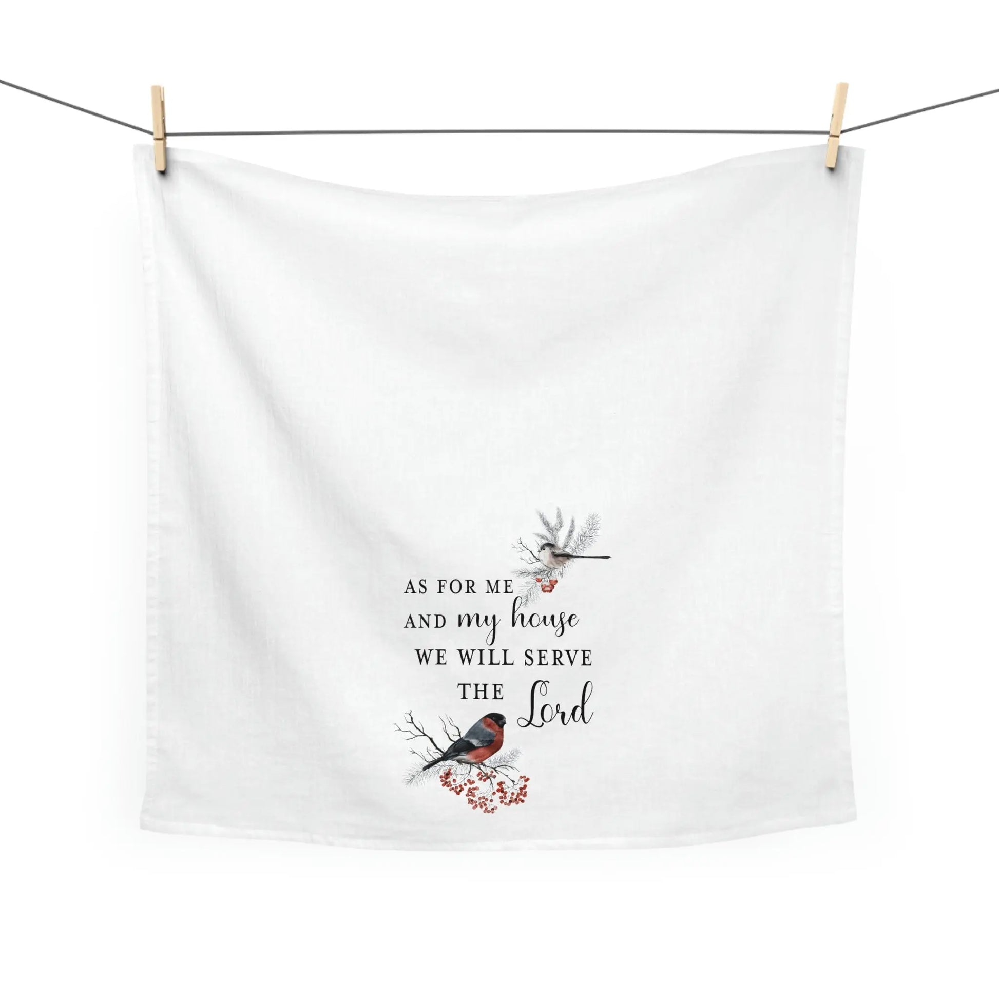 Winter Birds Scripture Tea Towel, Scripture Kitchen Towel, Farmhouse Dish Towel, Cute Kitchen Towel, Christian Gift Printify