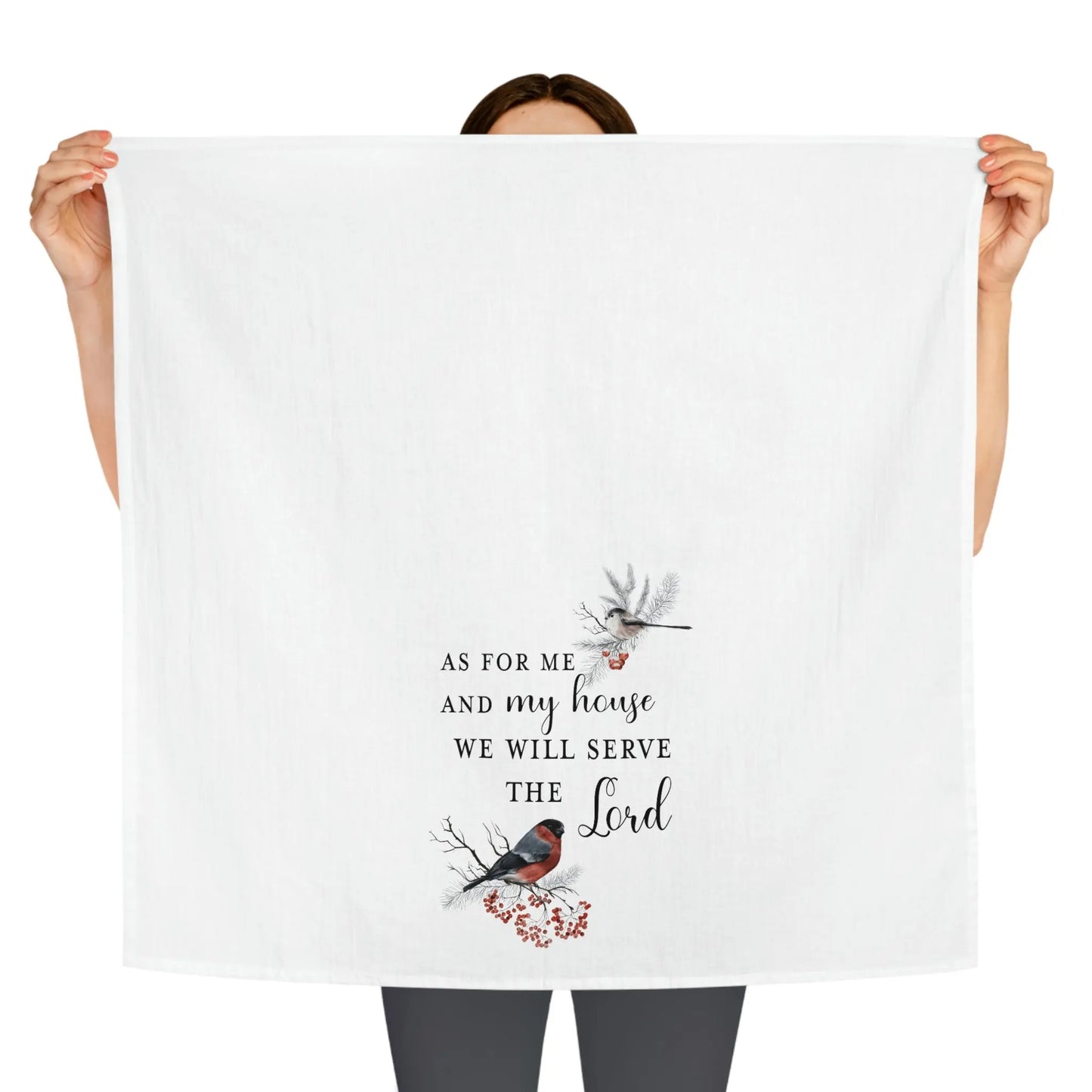 Winter Birds Scripture Tea Towel, Scripture Kitchen Towel, Farmhouse Dish Towel, Cute Kitchen Towel, Christian Gift Printify
