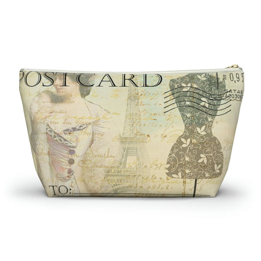 With God All Things Are Possible Makeup Accessory Pouch w T-bottom - Vintage Paris Dressmaker Printify