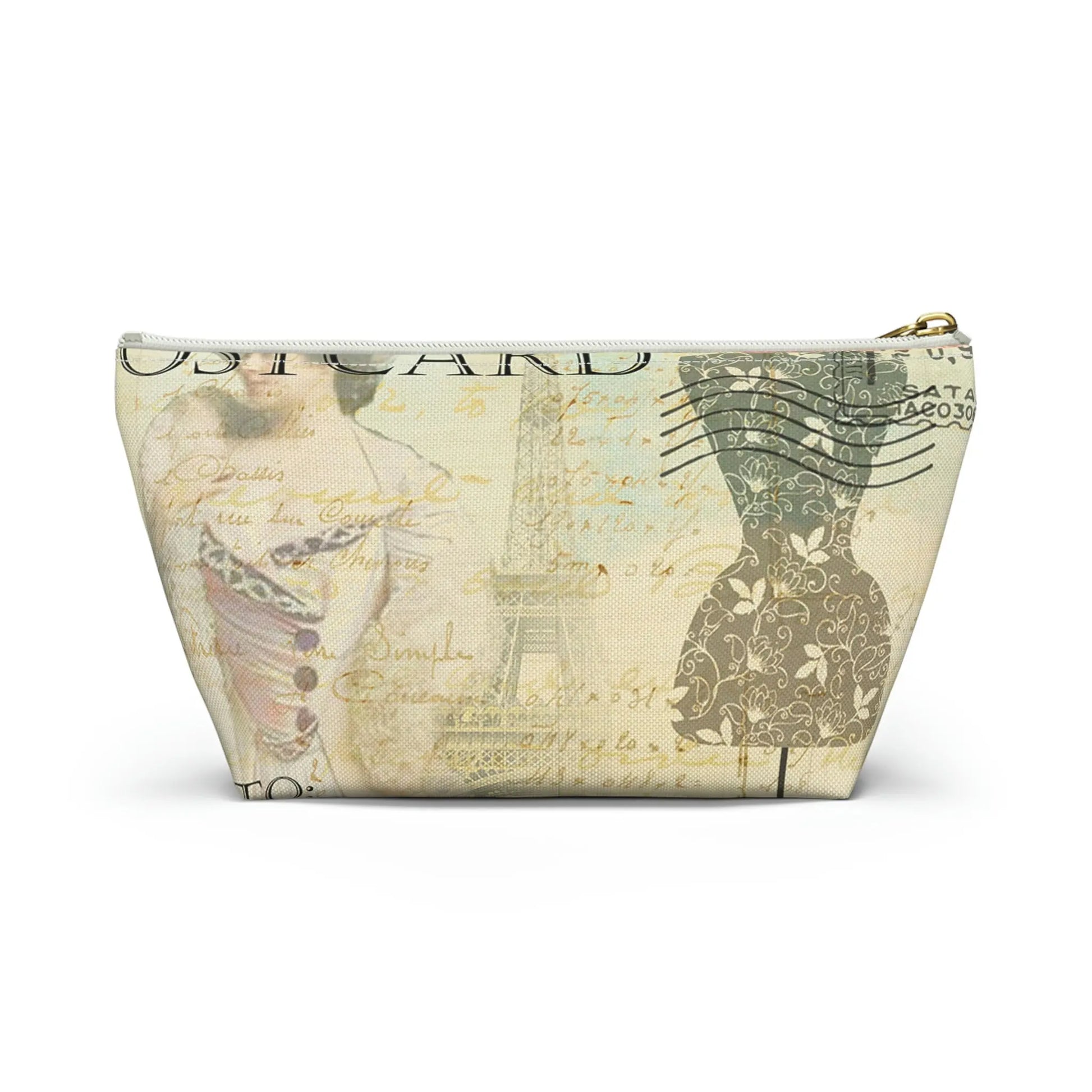 With God All Things Are Possible Makeup Accessory Pouch w T-bottom - Vintage Paris Dressmaker Printify