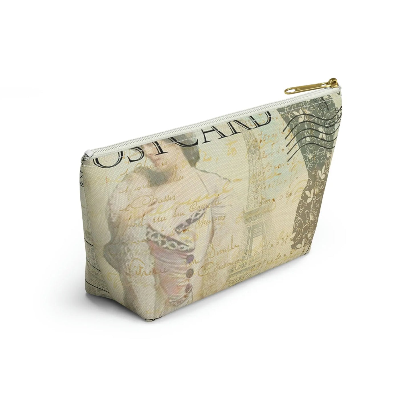 With God All Things Are Possible Makeup Accessory Pouch w T-bottom - Vintage Paris Dressmaker Printify