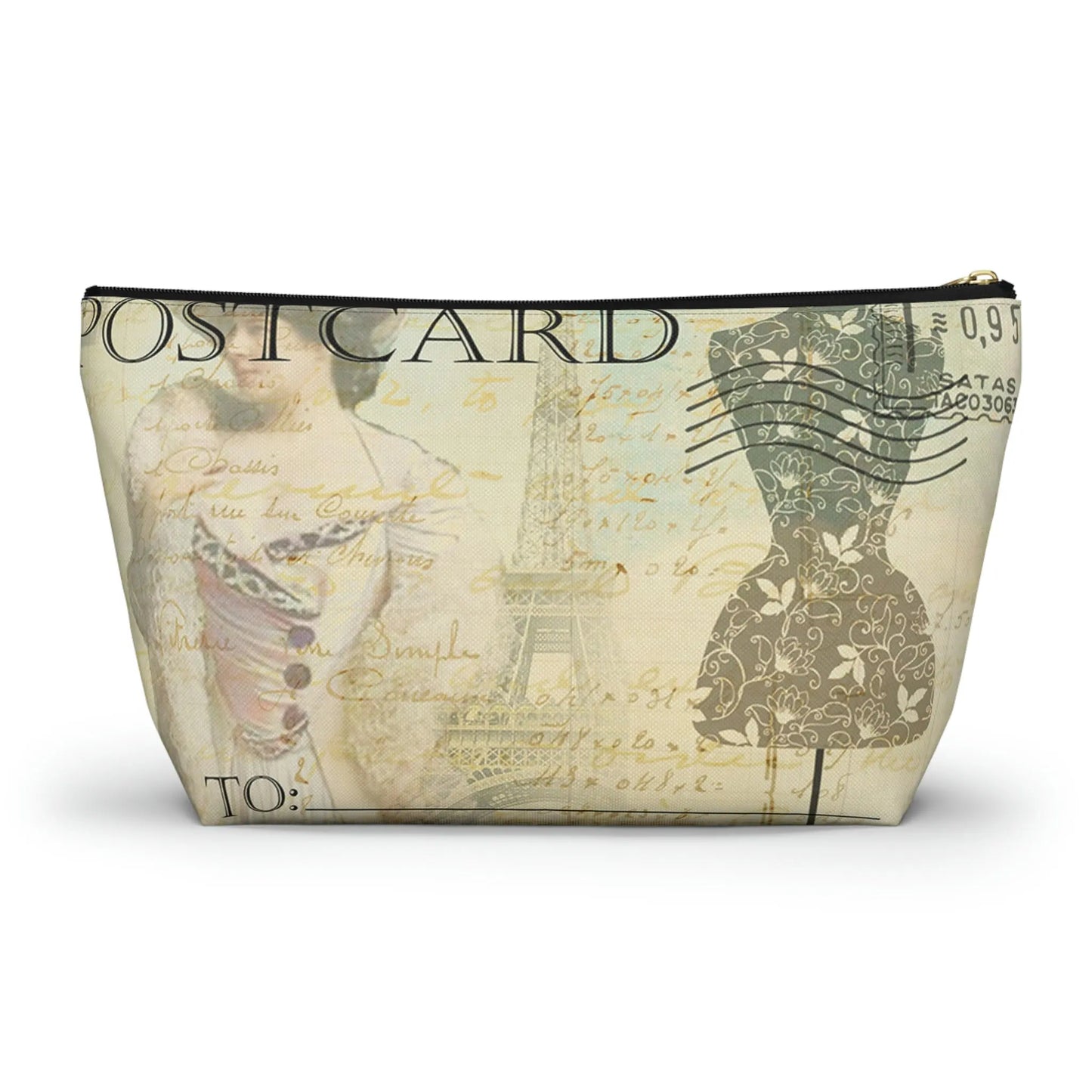 With God All Things Are Possible Makeup Accessory Pouch w T-bottom - Vintage Paris Dressmaker Printify