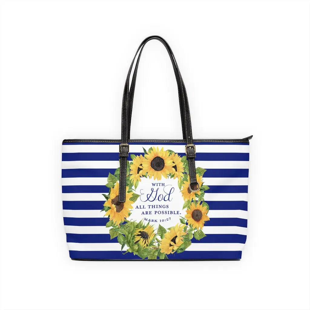 With God All Things Are Possible Mark 10:27 Scripture Christian Shoulder Bag Printify