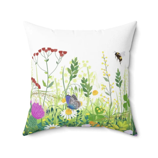 With God All Things Are Possible Summer Meadow 14" or 20" Square Decorator Pillow Printify