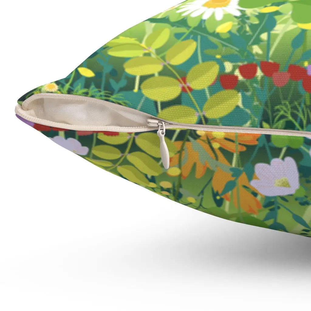 With God All Things Are Possible Summer Meadow 14" or 20" Square Decorator Pillow Printify