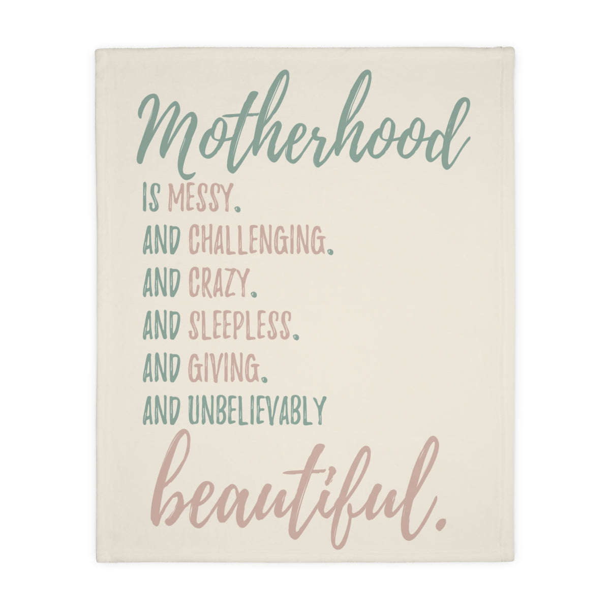 Motherhood Velveteen Plush Throw Blanket (Two-sided print) - Amazing Faith Designs
