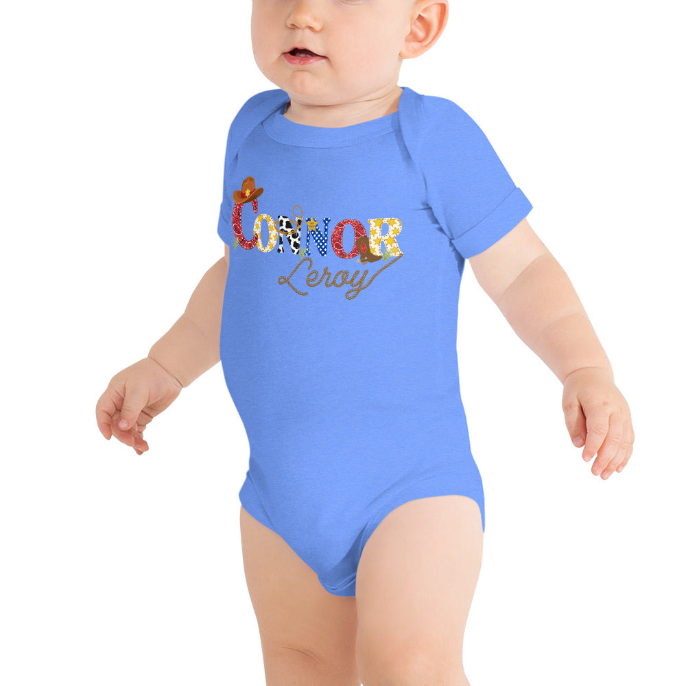 Cowboy Personalized Baby Onesie - Amazing Faith Designs