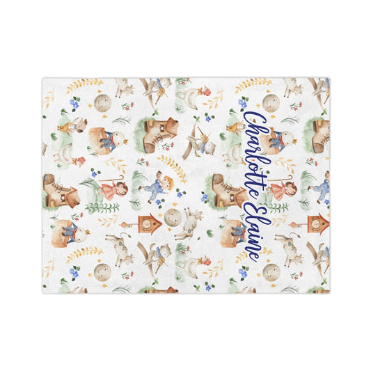 Nursery Rhyme Personalized Minky Blanket, custom name blanket, lap blanket, baby blanket, Plush blanket, Nursery Rhyme Blanket, Nursery Blanket - Amazing Faith Designs