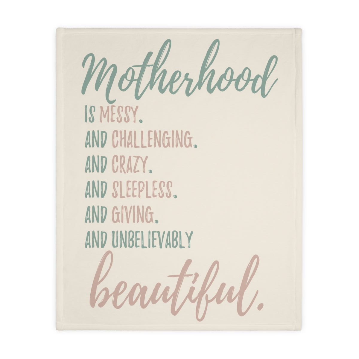 Motherhood Velveteen Plush Throw Blanket (Two-sided print) - Amazing Faith Designs