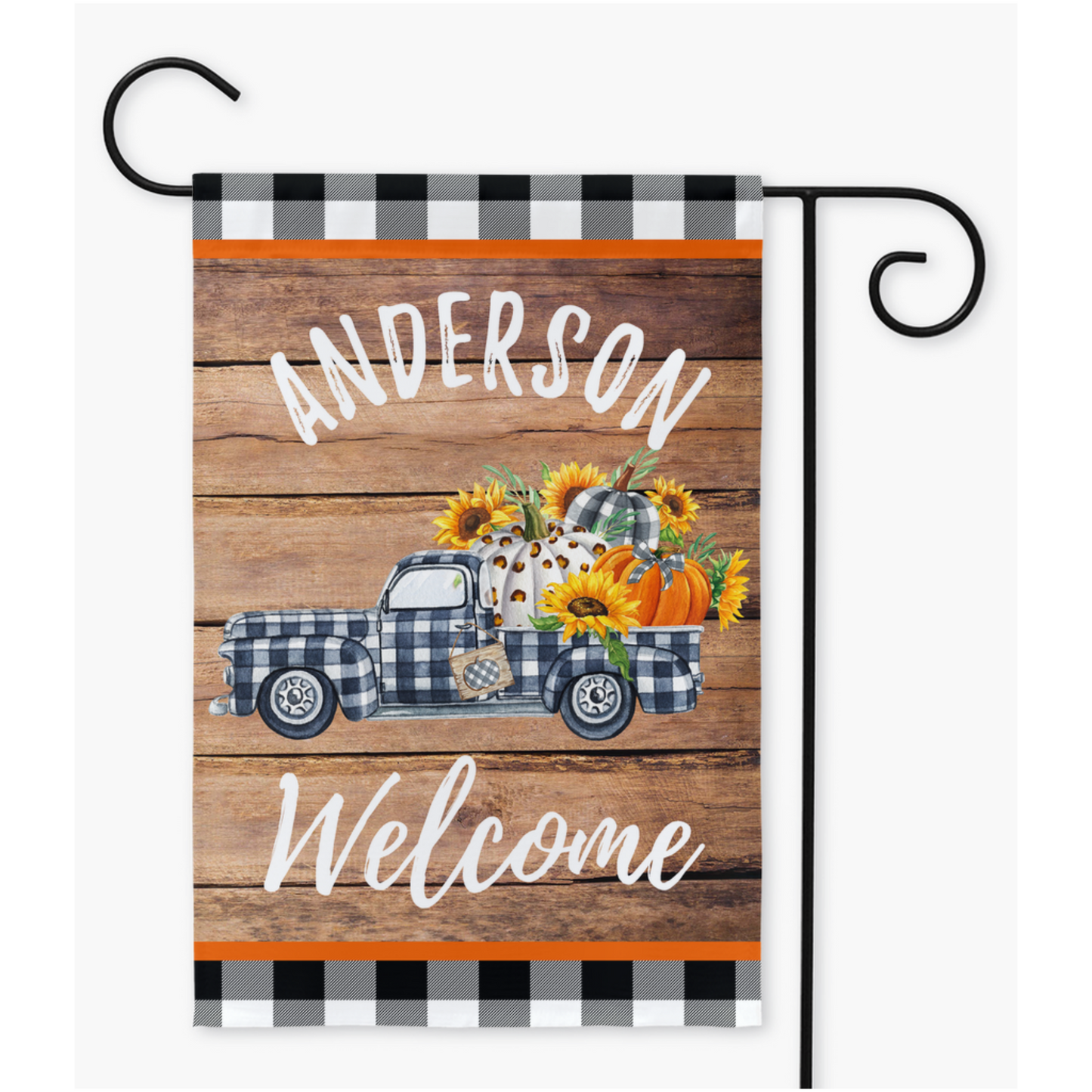 Fall Truck Personalized Garden Yard Flag - Amazing Faith Designs