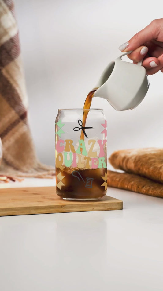 Crazy Quilter Iced Coffee Glass Can