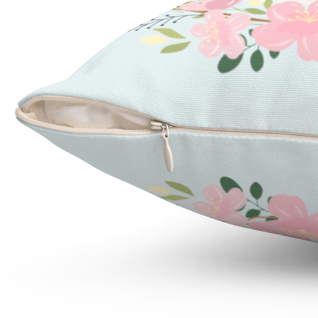 Night Owl Floral Spun Polyester Square Pillow Printify